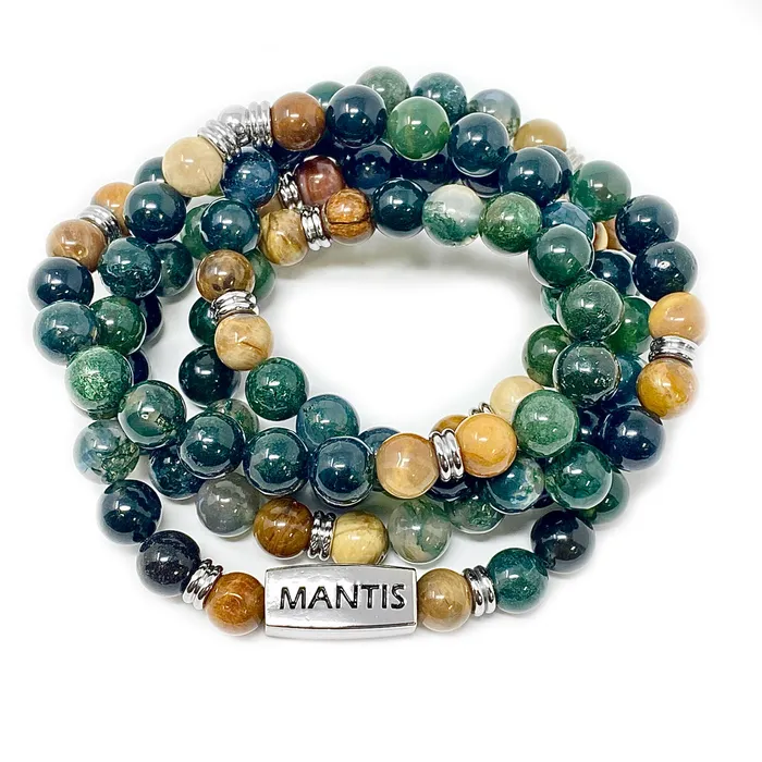 Bracelets Lily Rose Jewelry Co Raising Vibration Sale Limited Time 8mm Elizabeth April Channeled Mantis Sacred Geometry Limited Edition Cosmic Species Stretch Mala Bracelet Necklace