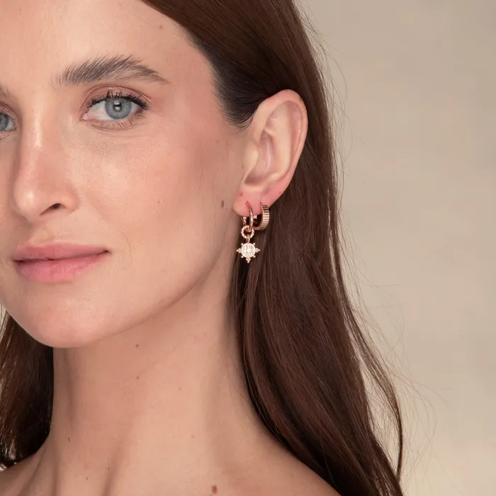 Camile Stone Earrings Boho Sapphire Dangle Molten Huggie Earrings