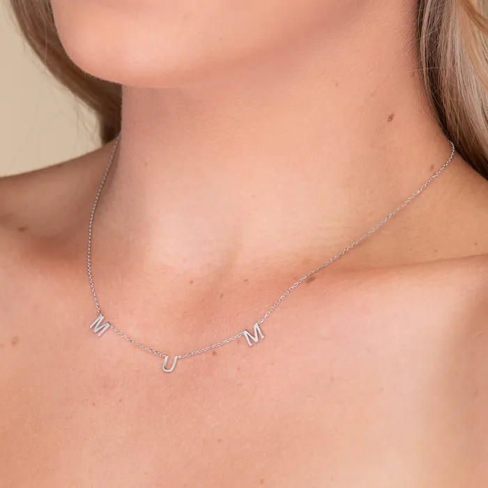 Camile Stone Necklaces MUM Letter Initial Necklace
