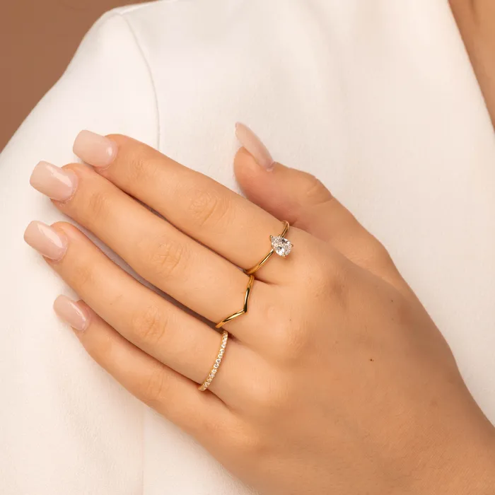 Camile Stone Rings Sapphire Band Stacker Ring