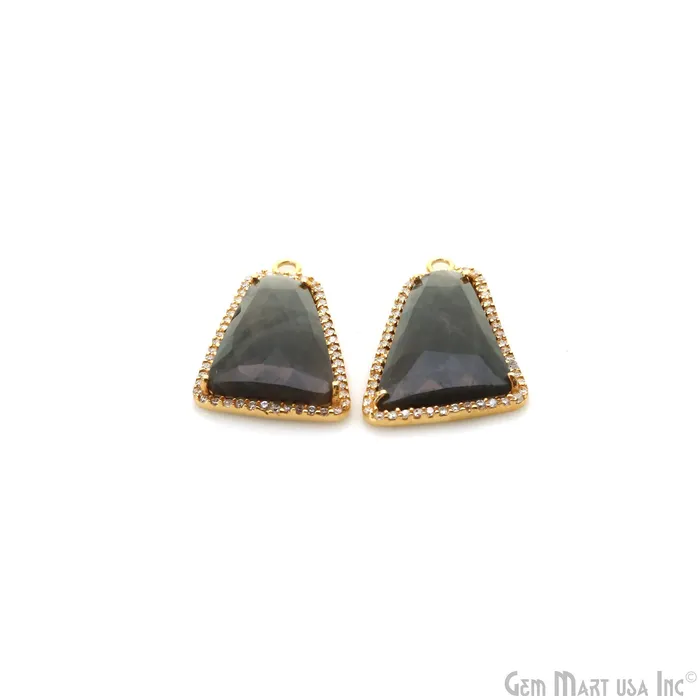 DIY Sapphire with Pave Cubic Zirconia 26x16mm Gold Vermeil Chandelier Earrings Connector 1 Pair GemmartUSA Earrings DIY Sapphire with Pave Cubic Zirconia 26x16mm Gold Vermeil Chandelier Earrings Connector 1 Pair GemmartUSA Earrings