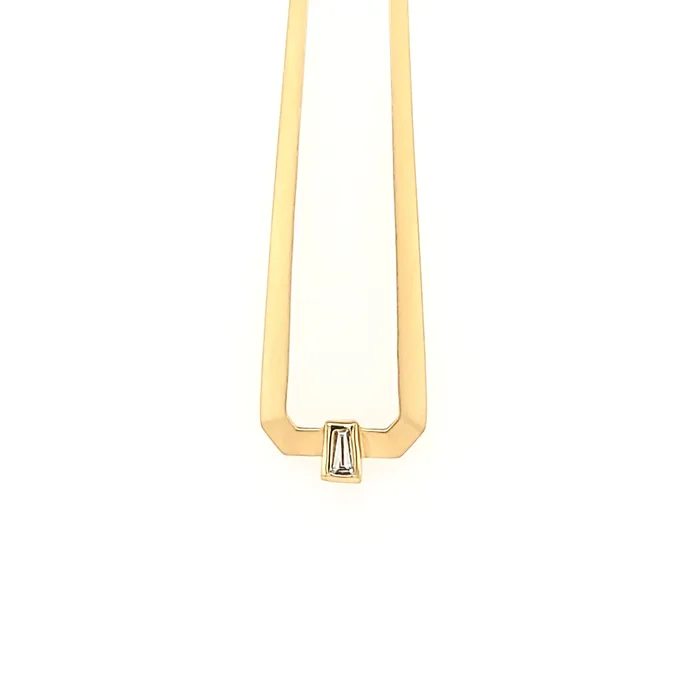 Doves 18k Yellow Gold Satin Elongated Structure Necklace I7693 Necklaces