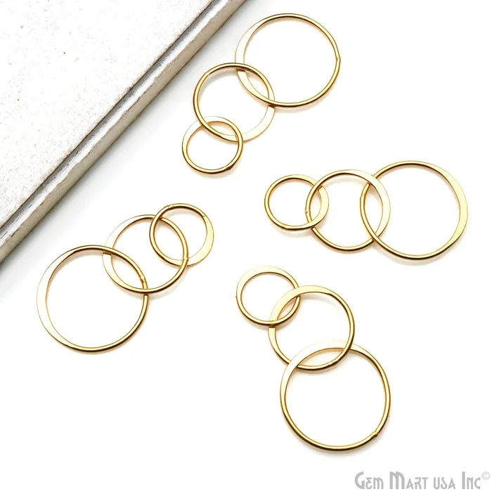 Earrings GemMartUSA Round Hoop 48x24mm Dangle Gold Plated Earring Finding