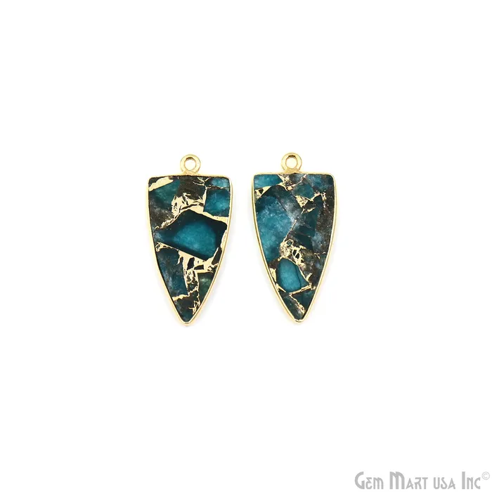 Earrings GemMartUSA Sky Blue Mohave 26x13mm Gold Plated Single Bail Earring Connector 1 Pair Earrings GemMartUSA Sky Blue Mohave 26x13mm Gold Plated Single Bail Earring Connector 1 Pair
