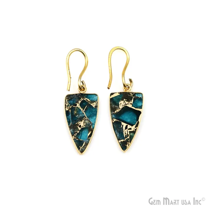 Earrings GemMartUSA Sky Blue Mohave 26x13mm Gold Plated Single Bail Earring Connector 1 Pair Earrings GemMartUSA Sky Blue Mohave 26x13mm Gold Plated Single Bail Earring Connector 1 Pair