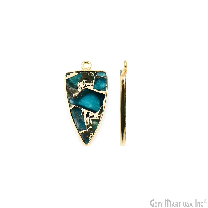 Earrings GemMartUSA Sky Blue Mohave 26x13mm Gold Plated Single Bail Earring Connector 1 Pair Earrings GemMartUSA Sky Blue Mohave 26x13mm Gold Plated Single Bail Earring Connector 1 Pair