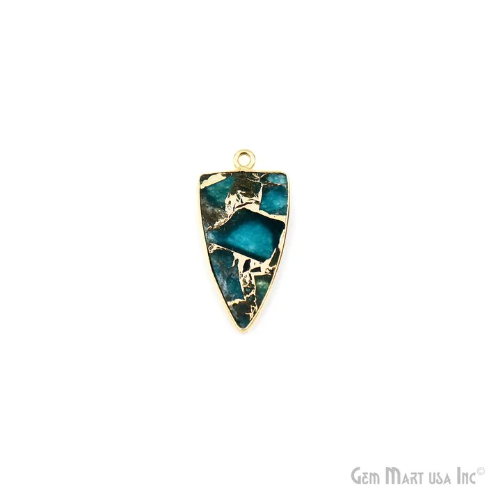 Earrings GemMartUSA Sky Blue Mohave 26x13mm Gold Plated Single Bail Earring Connector 1 Pair Earrings GemMartUSA Sky Blue Mohave 26x13mm Gold Plated Single Bail Earring Connector 1 Pair