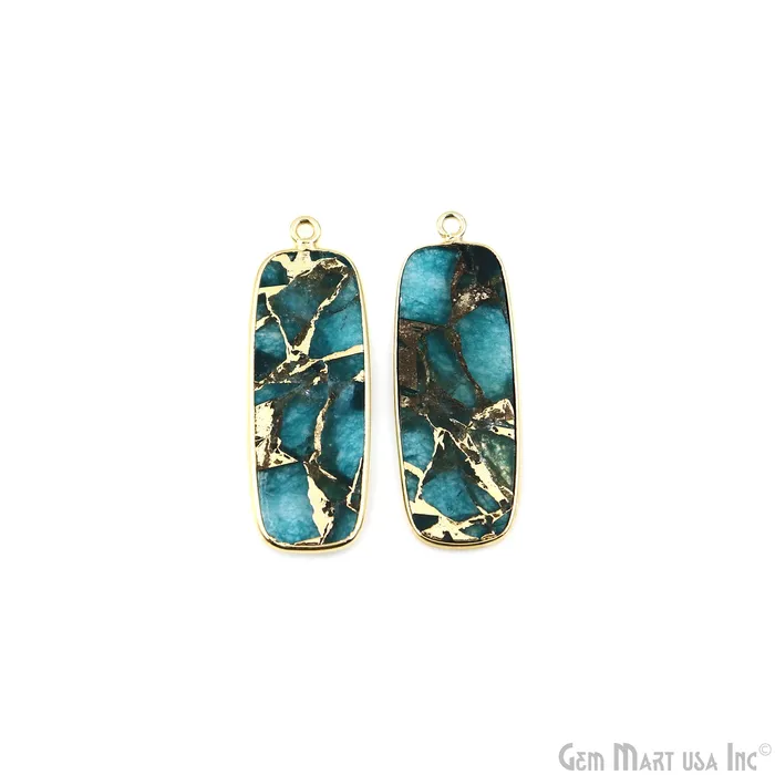 Earrings GemMartUSA Sky Blue Mohave 34x12mm Gold Plated Single Bail Earring Connector 1 Pair Earrings GemMartUSA Sky Blue Mohave 34x12mm Gold Plated Single Bail Earring Connector 1 Pair