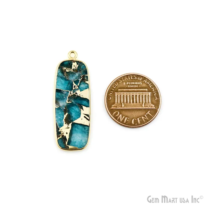 Earrings GemMartUSA Sky Blue Mohave 34x12mm Gold Plated Single Bail Earring Connector 1 Pair Earrings GemMartUSA Sky Blue Mohave 34x12mm Gold Plated Single Bail Earring Connector 1 Pair