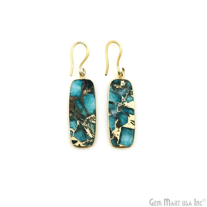 Earrings GemMartUSA Sky Blue Mohave 34x12mm Gold Plated Single Bail Earring Connector 1 Pair Earrings GemMartUSA Sky Blue Mohave 34x12mm Gold Plated Single Bail Earring Connector 1 Pair