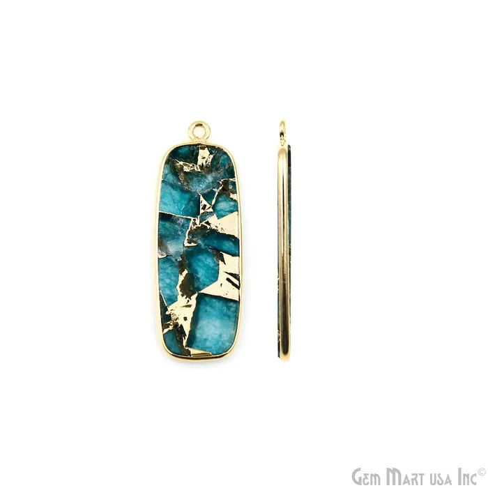 Earrings GemMartUSA Sky Blue Mohave 34x12mm Gold Plated Single Bail Earring Connector 1 Pair Earrings GemMartUSA Sky Blue Mohave 34x12mm Gold Plated Single Bail Earring Connector 1 Pair