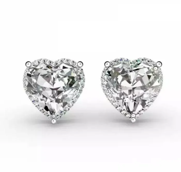 Earrings Minx London Diamond Earrings Heart Earrings Womens Earrings Heart earrings with Diamonds Heart Ear Studs Womens Diamond Ear Studs Ear Studs