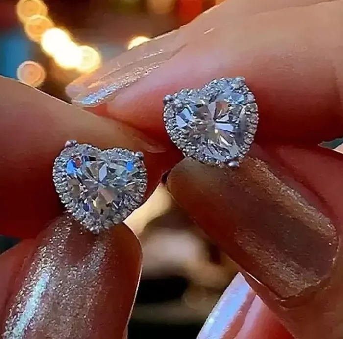 Earrings Minx London Diamond Earrings Heart Earrings Womens Earrings Heart earrings with Diamonds Heart Ear Studs Womens Diamond Ear Studs Ear Studs