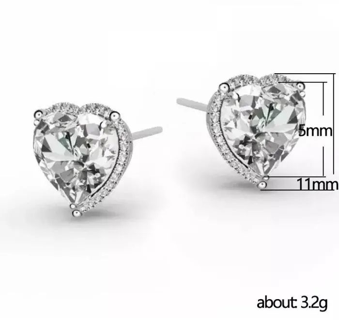 Earrings Minx London Diamond Earrings Heart Earrings Womens Earrings Heart earrings with Diamonds Heart Ear Studs Womens Diamond Ear Studs Ear Studs