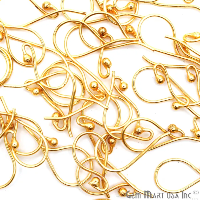 GemMartUSA Earrings 10 Pair Lot Gold Plated 20x10mm Earring Fish Hooks Findings