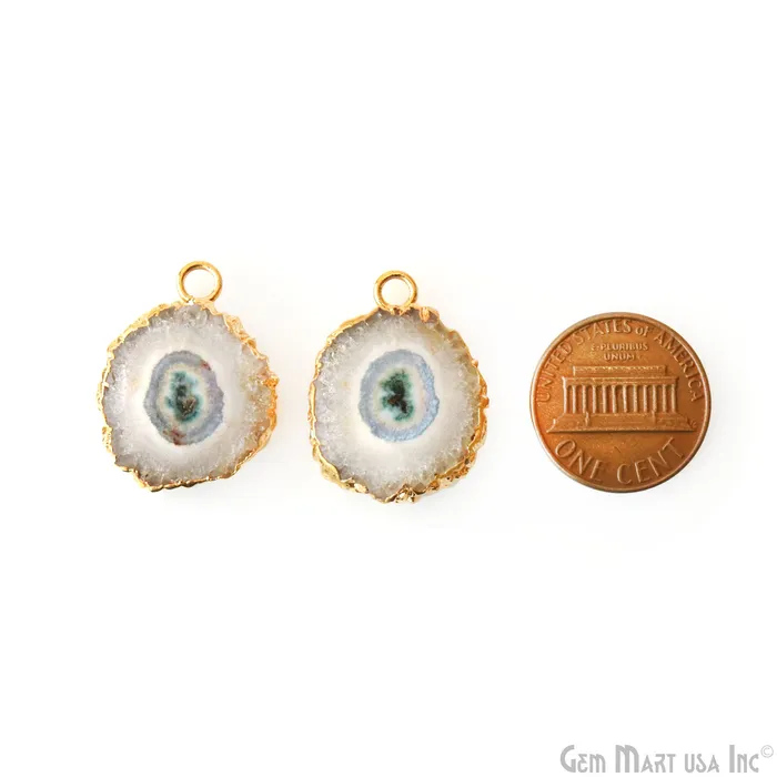 GemMartUSA Earrings Agate Slice 24x19mm Organic Gold Electroplated Gemstone Earring Connector 1 Pair GemMartUSA Earrings Agate Slice 24x19mm Organic Gold Electroplated Gemstone Earring Connector 1 Pair