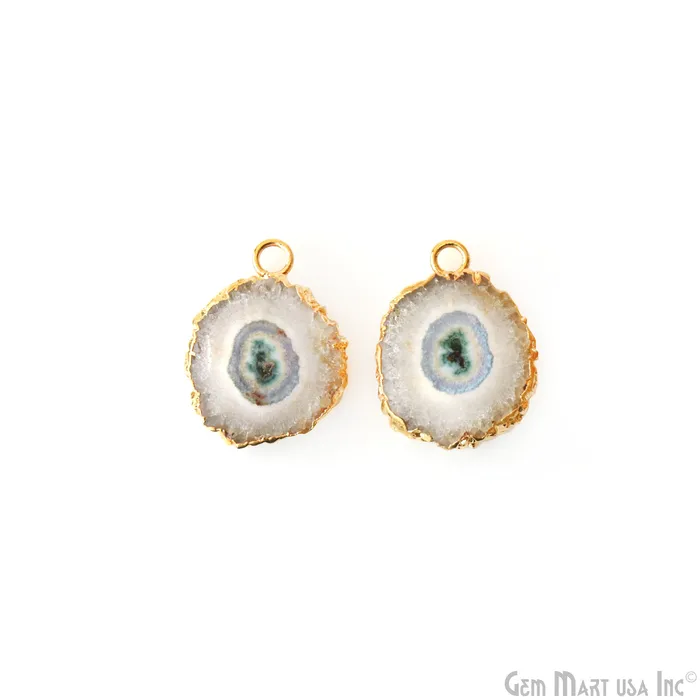 GemMartUSA Earrings Agate Slice 24x19mm Organic Gold Electroplated Gemstone Earring Connector 1 Pair GemMartUSA Earrings Agate Slice 24x19mm Organic Gold Electroplated Gemstone Earring Connector 1 Pair