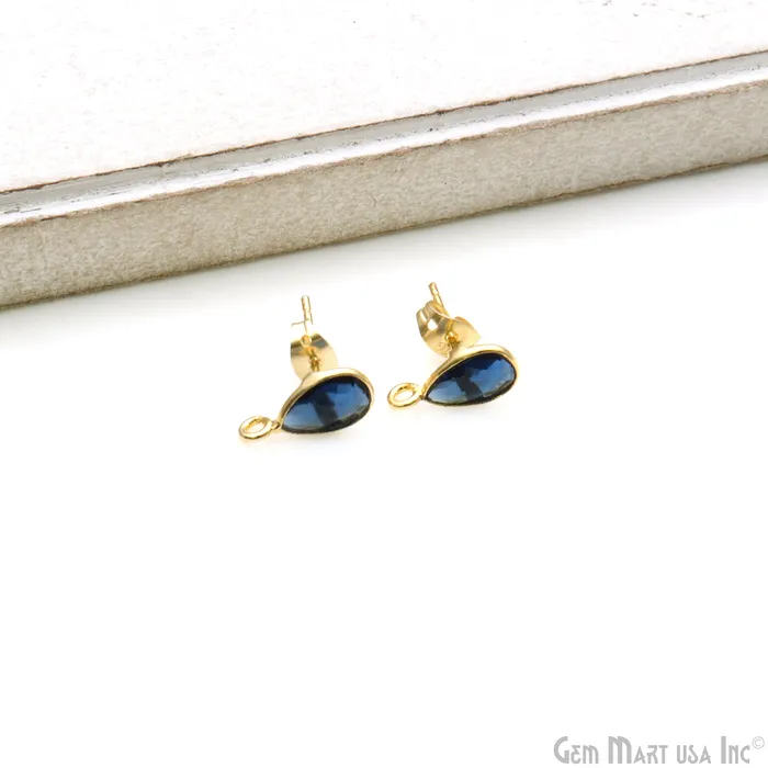 GemmartUSA Earrings DIY Pears 6x9mm Gold Bail Gemstone stud Earring GemmartUSA Earrings DIY Pears 6x9mm Gold Bail Gemstone stud Earring