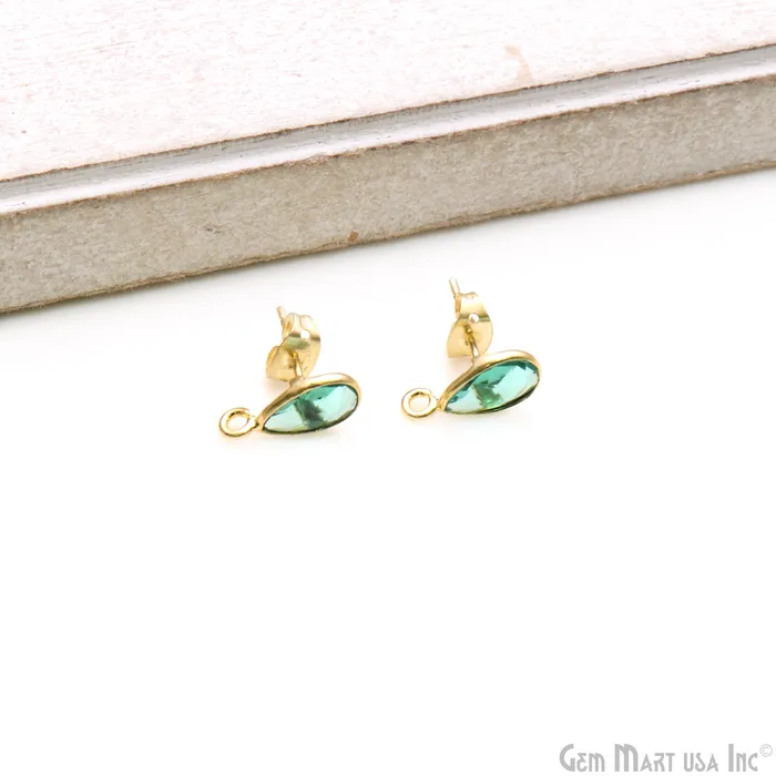 GemmartUSA Earrings DIY Pears 6x9mm Gold Bail Gemstone stud Earring GemmartUSA Earrings DIY Pears 6x9mm Gold Bail Gemstone stud Earring