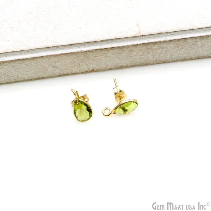GemmartUSA Earrings DIY Pears 6x9mm Gold Bail Gemstone stud Earring GemmartUSA Earrings DIY Pears 6x9mm Gold Bail Gemstone stud Earring