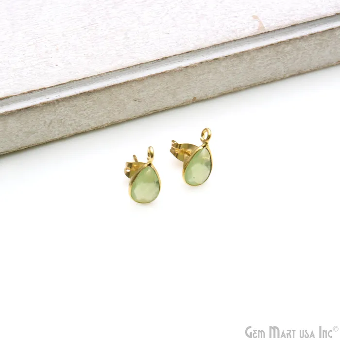 GemmartUSA Earrings DIY Pears 6x9mm Gold Bail Gemstone stud Earring GemmartUSA Earrings DIY Pears 6x9mm Gold Bail Gemstone stud Earring