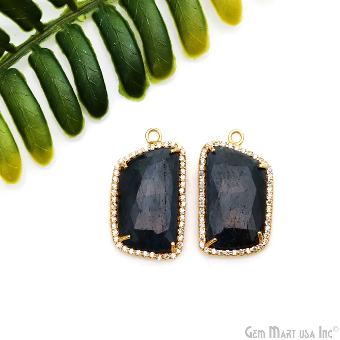GemmartUSA Earrings DIY Sapphire with Pave Cubic Zirconia 25x14mm Gold Vermeil Chandelier Earrings Connector 1 Pair GemmartUSA Earrings DIY Sapphire with Pave Cubic Zirconia 25x14mm Gold Vermeil Chandelier Earrings Connector 1 Pair