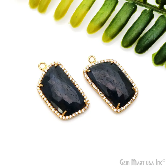 GemmartUSA Earrings DIY Sapphire with Pave Cubic Zirconia 25x14mm Gold Vermeil Chandelier Earrings Connector 1 Pair GemmartUSA Earrings DIY Sapphire with Pave Cubic Zirconia 25x14mm Gold Vermeil Chandelier Earrings Connector 1 Pair