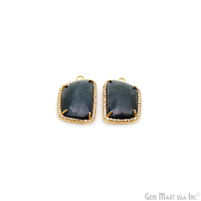 GemmartUSA Earrings DIY Sapphire with Pave Cubic Zirconia 25x14mm Gold Vermeil Chandelier Earrings Connector 1 Pair GemmartUSA Earrings DIY Sapphire with Pave Cubic Zirconia 25x14mm Gold Vermeil Chandelier Earrings Connector 1 Pair