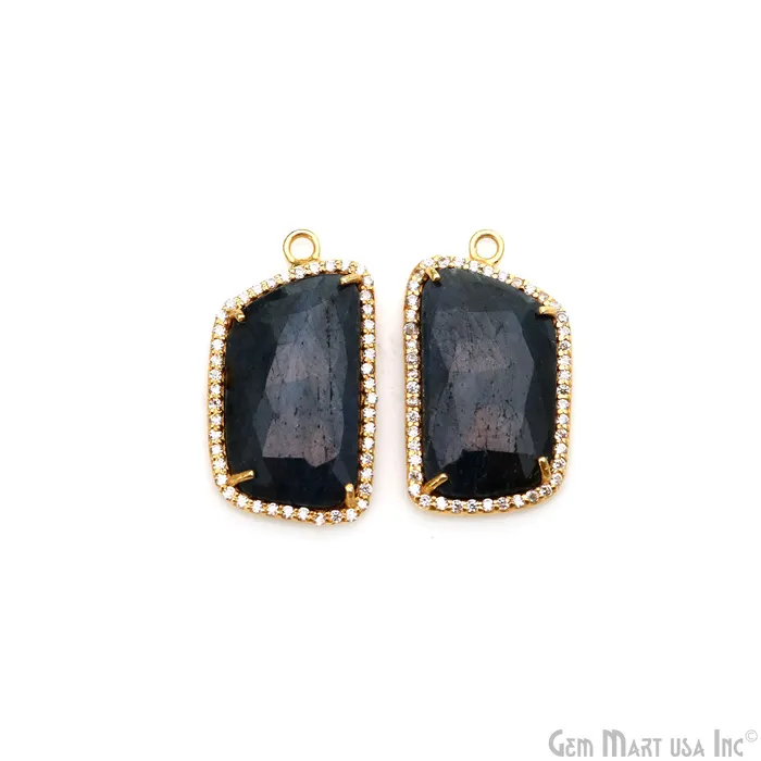 GemmartUSA Earrings DIY Sapphire with Pave Cubic Zirconia 25x14mm Gold Vermeil Chandelier Earrings Connector 1 Pair GemmartUSA Earrings DIY Sapphire with Pave Cubic Zirconia 25x14mm Gold Vermeil Chandelier Earrings Connector 1 Pair