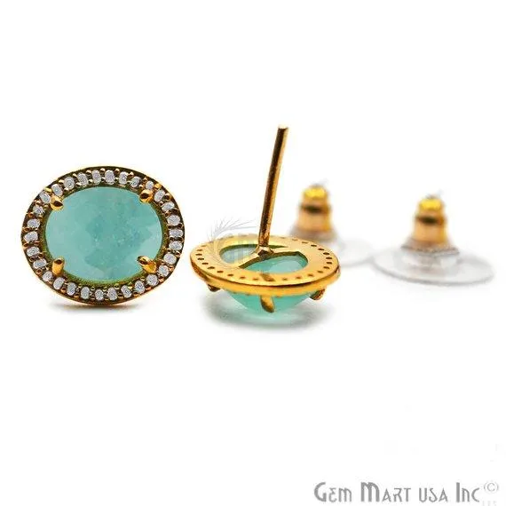GemMartUSA Earrings Oval Shape 8x10mm Gold Plated Cubic Zircon Gemstone Stud Earrings Pick your Gemstone 900332 GemMartUSA Earrings Oval Shape 8x10mm Gold Plated Cubic Zircon Gemstone Stud Earrings Pick your Gemstone 900332