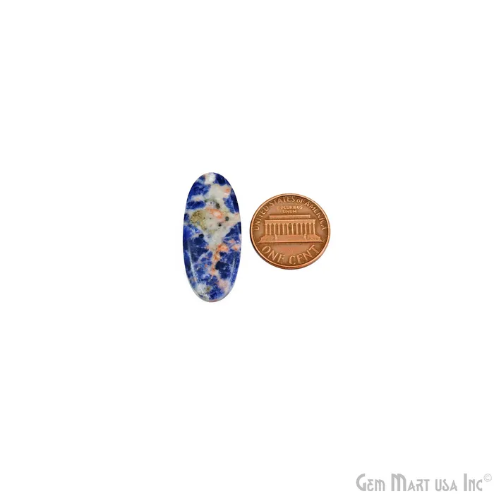 GemMartUSA Earrings Sodalite Oval Shape 32X13mm Loose Gemstone For Earring Pair
