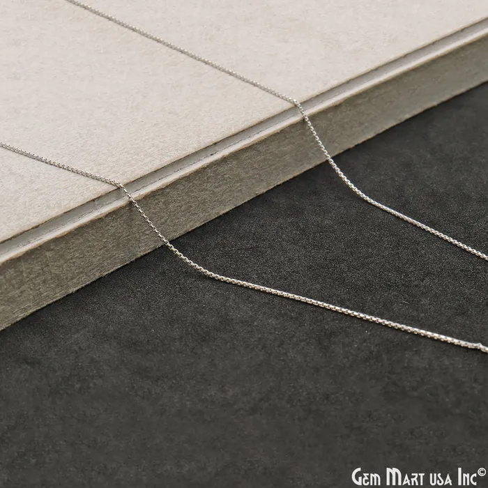 GemMartUSA Necklaces Box Chain Silver Necklace 18 Inch With Lobster Claw Clasp GemMartUSA Necklaces Box Chain Silver Necklace 18 Inch With Lobster Claw Clasp