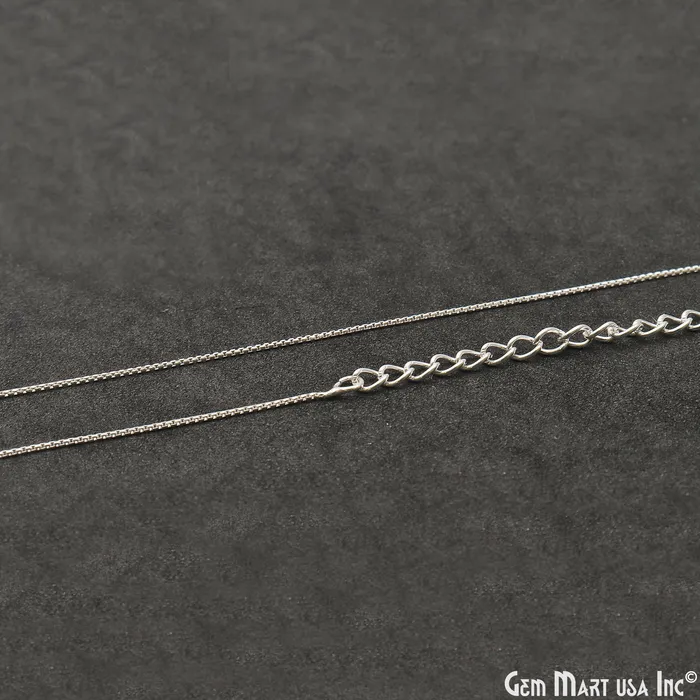 GemMartUSA Necklaces Box Chain Silver Necklace 18 Inch With Lobster Claw Clasp GemMartUSA Necklaces Box Chain Silver Necklace 18 Inch With Lobster Claw Clasp