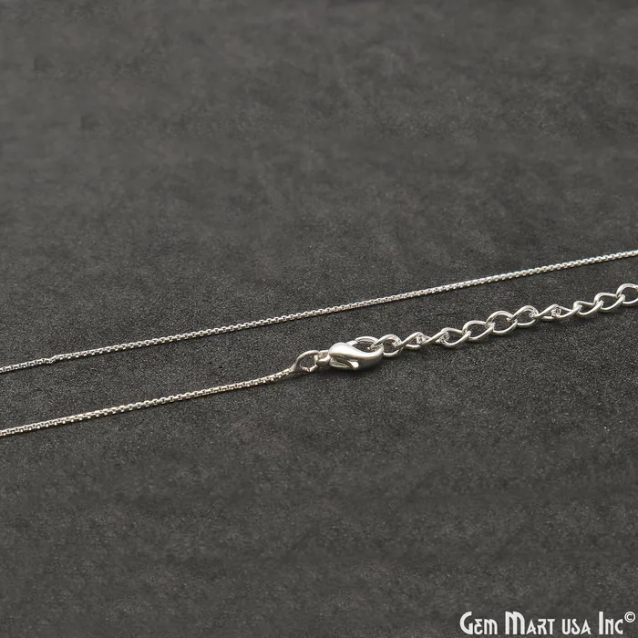 GemMartUSA Necklaces Box Chain Silver Necklace 18 Inch With Lobster Claw Clasp GemMartUSA Necklaces Box Chain Silver Necklace 18 Inch With Lobster Claw Clasp