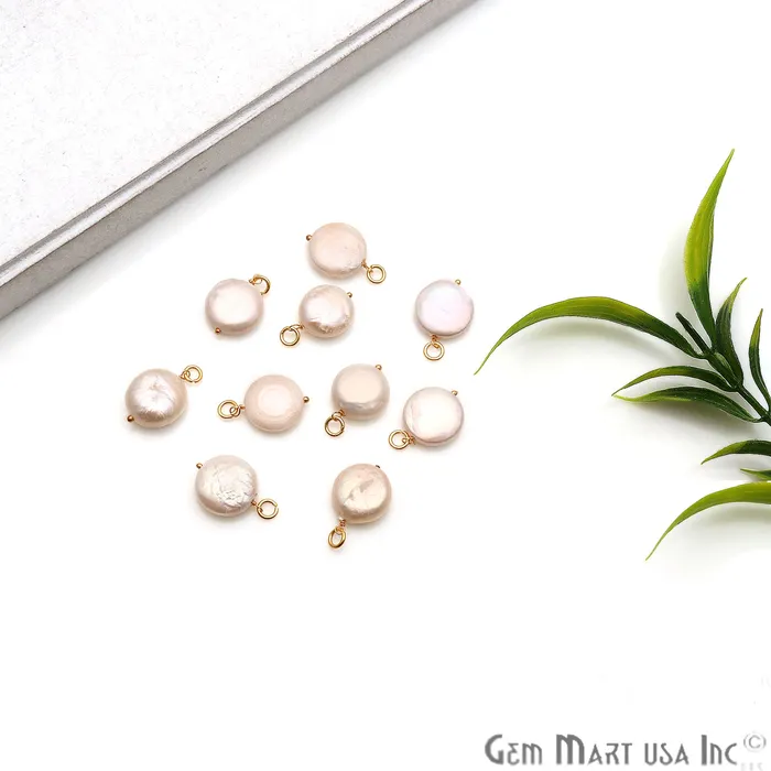 GemMartUSA Necklaces Freshwater Pearl Round 16x12mm Gold Plated Single Bail Gemstone Pendant Connector GemMartUSA Necklaces Freshwater Pearl Round 16x12mm Gold Plated Single Bail Gemstone Pendant Connector