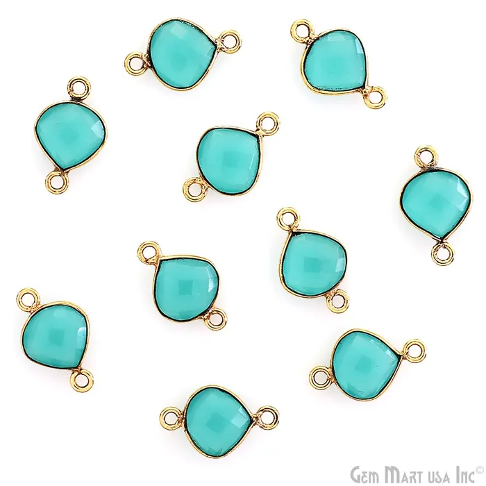 GemmartUSA Necklaces Heart 8mm Gold Plated Double Bail Gemstone Bezel Connector GemmartUSA Necklaces Heart 8mm Gold Plated Double Bail Gemstone Bezel Connector