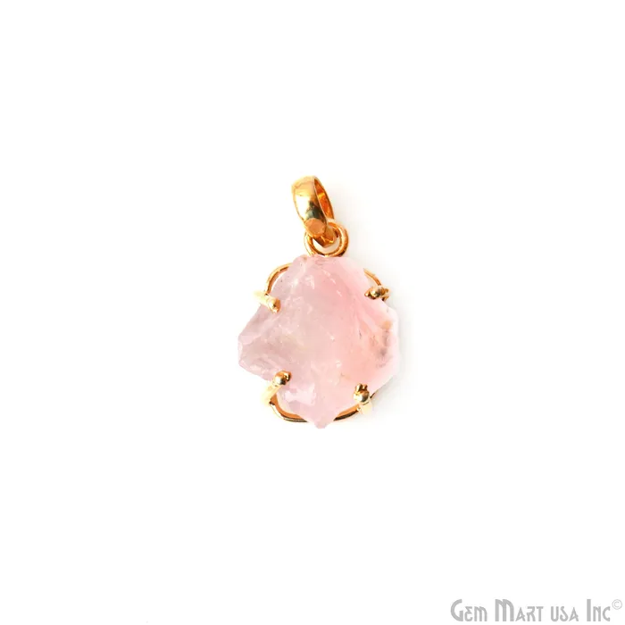 GemMartUSA Necklaces Natural Morganite Organic 25x18mm Gold Plated Prong Setting Single Bail Gemstone Pendant GemMartUSA Necklaces Natural Morganite Organic 25x18mm Gold Plated Prong Setting Single Bail Gemstone Pendant