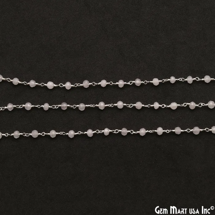 GemMartUSA Necklaces Rainbow Jade 4mm Faceted Beads Silver Wire Wrapped Rosary Chain GemMartUSA Necklaces Rainbow Jade 4mm Faceted Beads Silver Wire Wrapped Rosary Chain