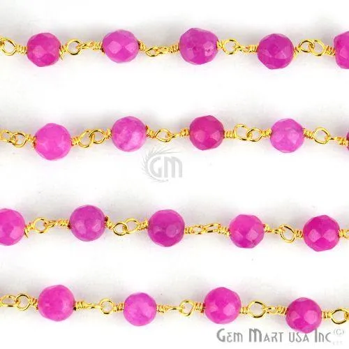 GemmartUSA PreStyled Sets Lavender Jade 4mm Beads Gold Plated Wire Wrapped Rosary Chain GemmartUSA PreStyled Sets Lavender Jade 4mm Beads Gold Plated Wire Wrapped Rosary Chain