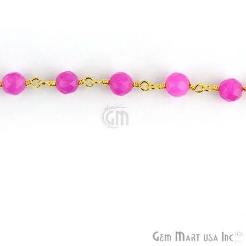 GemmartUSA PreStyled Sets Lavender Jade 4mm Beads Gold Plated Wire Wrapped Rosary Chain GemmartUSA PreStyled Sets Lavender Jade 4mm Beads Gold Plated Wire Wrapped Rosary Chain