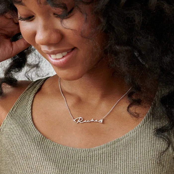 Grace Necklaces Diamond Signature Name Necklace