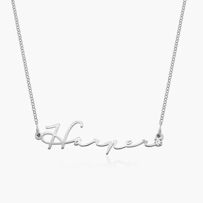 Grace Necklaces Diamond Signature Name Necklace
