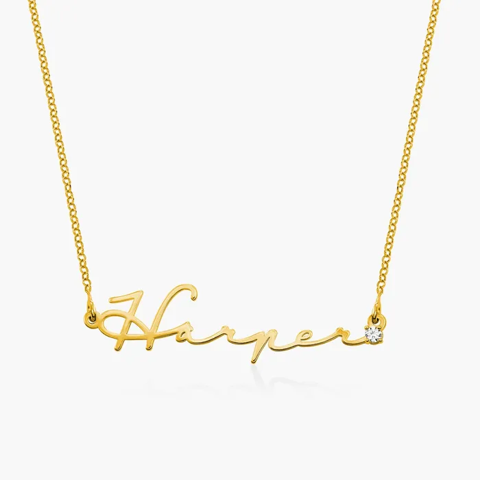Grace Necklaces Diamond Signature Name Necklace