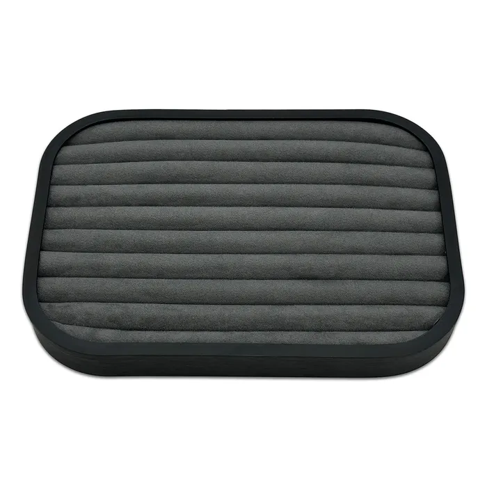 JPI Display Rings 10 58 x 7 58 Black Brushed Aluminum Gray Velvet 9 Row Ring Display Tray JPI Display Rings 10 58 x 7 58 Black Brushed Aluminum Gray Velvet 9 Row Ring Display Tray