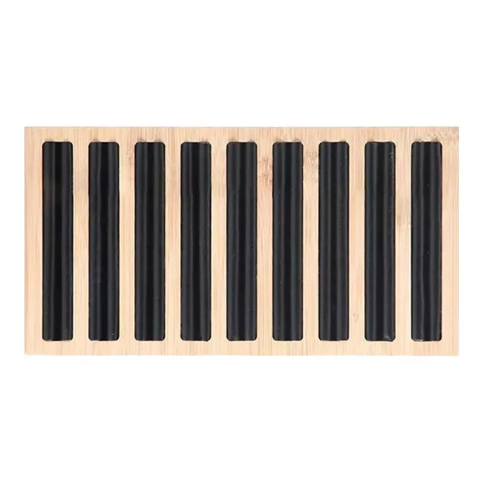 JPIDisplay Rings 115 x 6 Wood Black Velvet 9 Row Ring Display Stand JPIDisplay Rings 115 x 6 Wood Black Velvet 9 Row Ring Display Stand