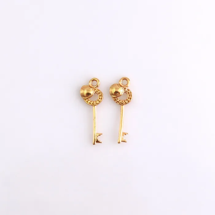 Key Shape Charm Gold Finding Jewelry Supplies GemMartUSA Charm Necklaces