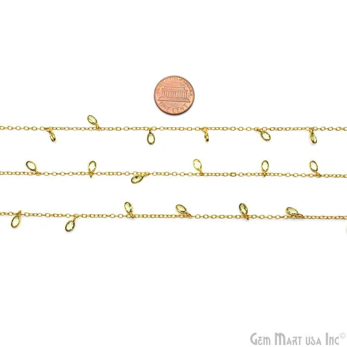 Lemon Topaz Oval 5x3mm Gold Plated Bezel Connector Dangle Rosary Chain GemMartUSA Necklaces Lemon Topaz Oval 5x3mm Gold Plated Bezel Connector Dangle Rosary Chain GemMartUSA Necklaces