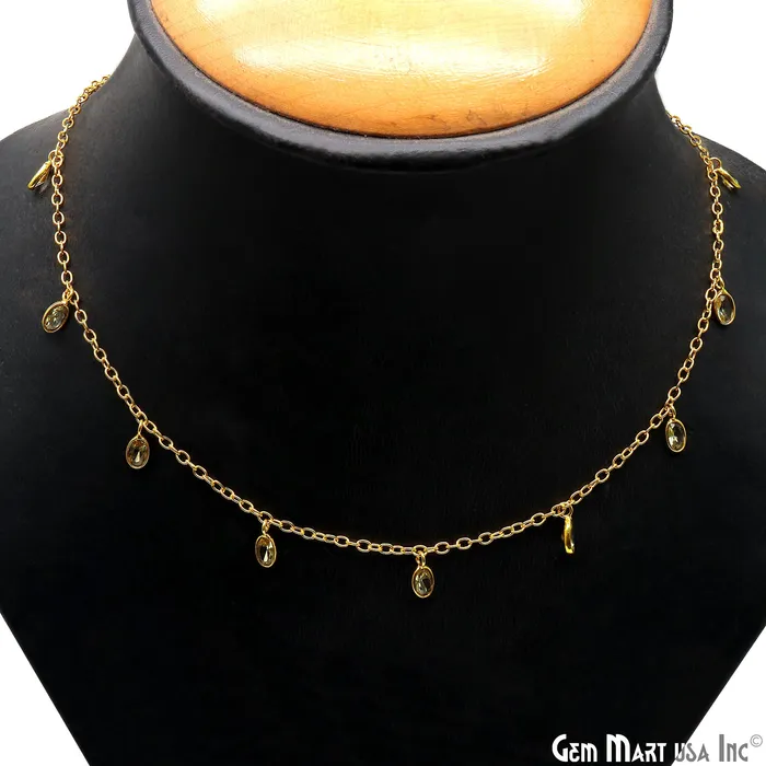 Lemon Topaz Oval 5x3mm Gold Plated Bezel Connector Dangle Rosary Chain GemMartUSA Necklaces Lemon Topaz Oval 5x3mm Gold Plated Bezel Connector Dangle Rosary Chain GemMartUSA Necklaces