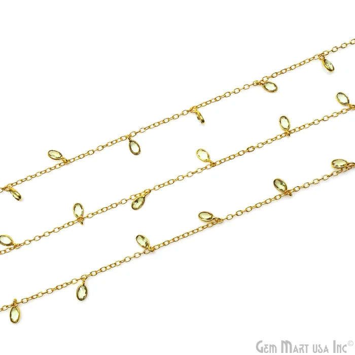 Lemon Topaz Oval 5x3mm Gold Plated Bezel Connector Dangle Rosary Chain GemMartUSA Necklaces Lemon Topaz Oval 5x3mm Gold Plated Bezel Connector Dangle Rosary Chain GemMartUSA Necklaces