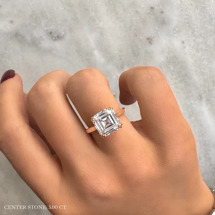 LEO MATHILD Rings LEOS PERFECT SOLITAIRE SETTING asscher cut white gold